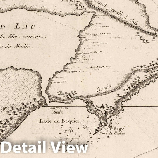 Historic Map : Egypt, , Africa 1764 Costes D'Egypte Depuis Alexandrie Jusqu'? Rosette , Vintage Wall Art