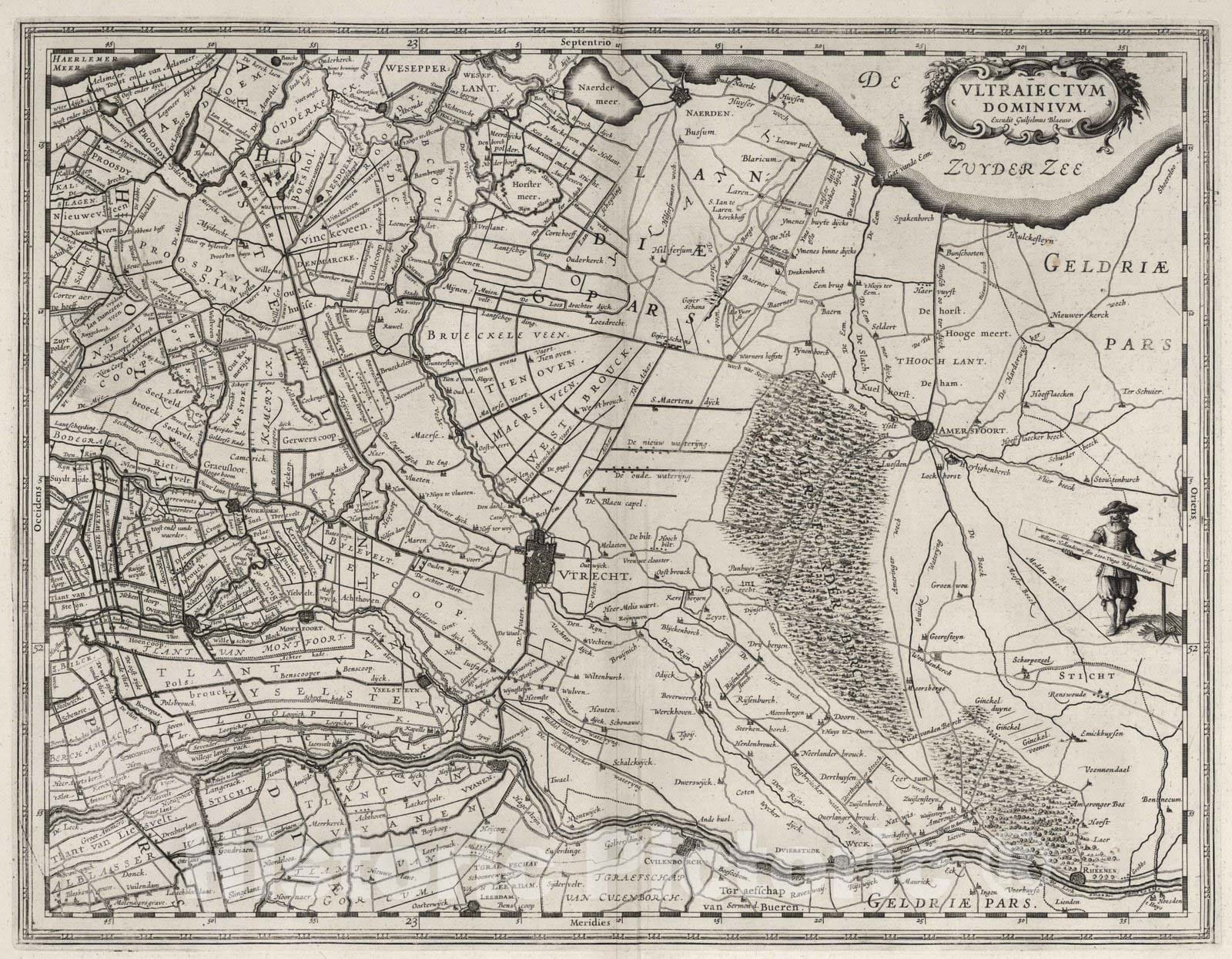 Historic Map : Utrecht (Netherlands) 1630 Ultraiectum Dominium. , Vintage Wall Art