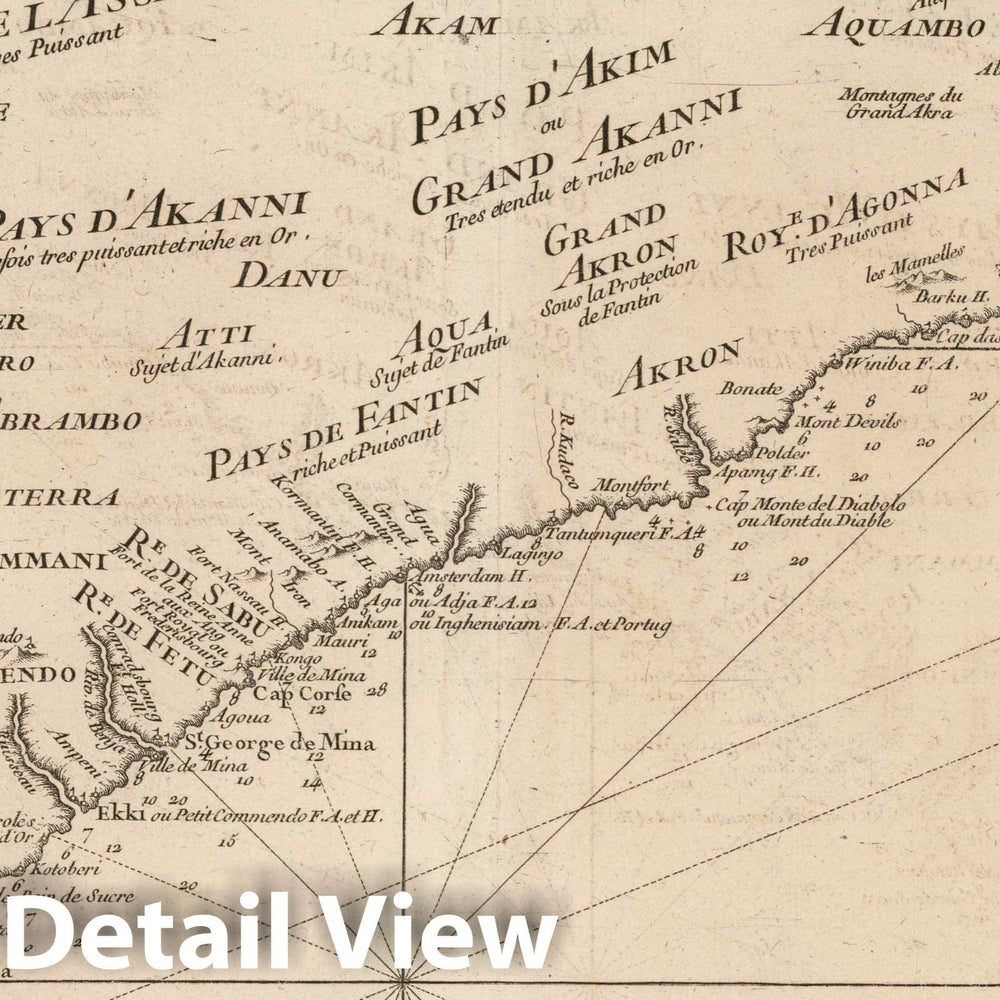 Historic Map : Guinea, Africa, West 1764 Coste De Guinee : Depuis le Cap Apollonia jusqua la Riviere de Volta Ou La Coste D'Or , Vintage Wall Art