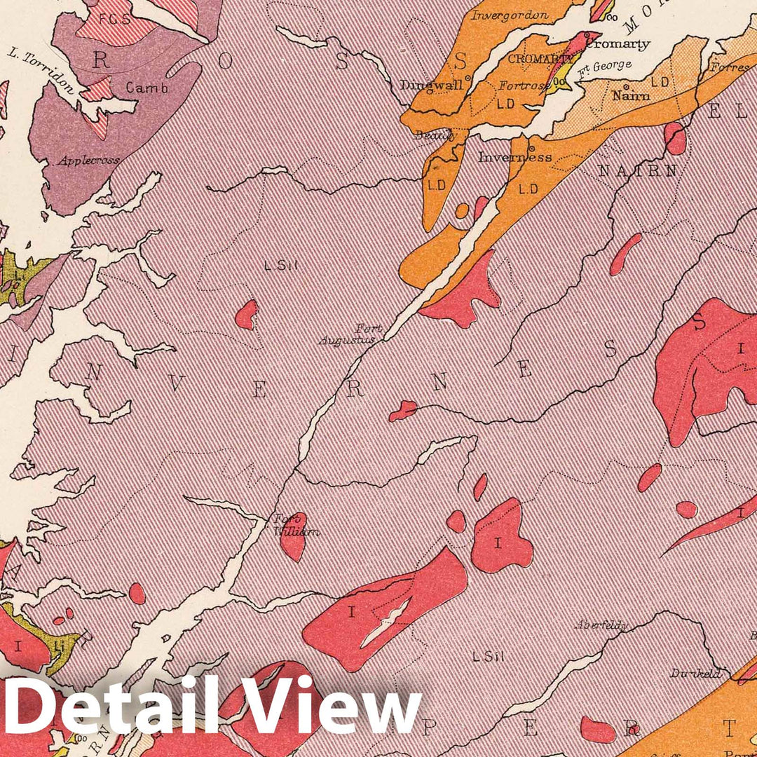 Historic Map : Statistical Atlas - 1881 Scotland to Illustrate the Geological Formation of the Country. - Vintage Wall Art