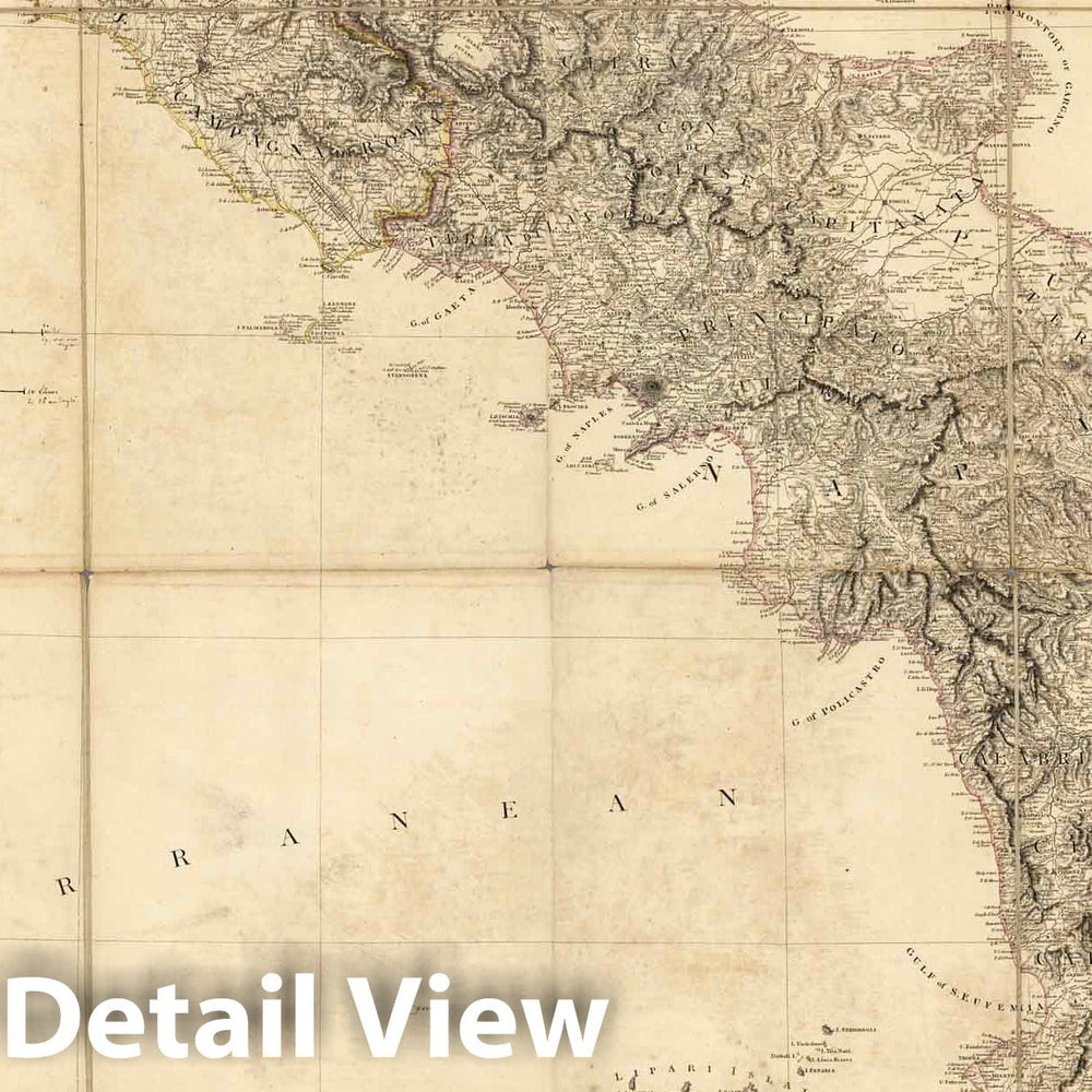 Historic Map : Case Map - 1807 Composite Map: Map of South Italy and Adjacent Coasts. - Vintage Wall Art