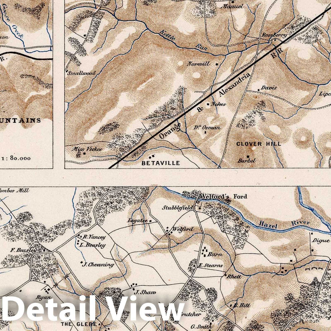 Historic Map : Virginia, 1875 Planche XXVII. Bristow Station (Virginie). Manassas Gap (Virginie). Brandy Station (Virginie). , Vintage Wall Art