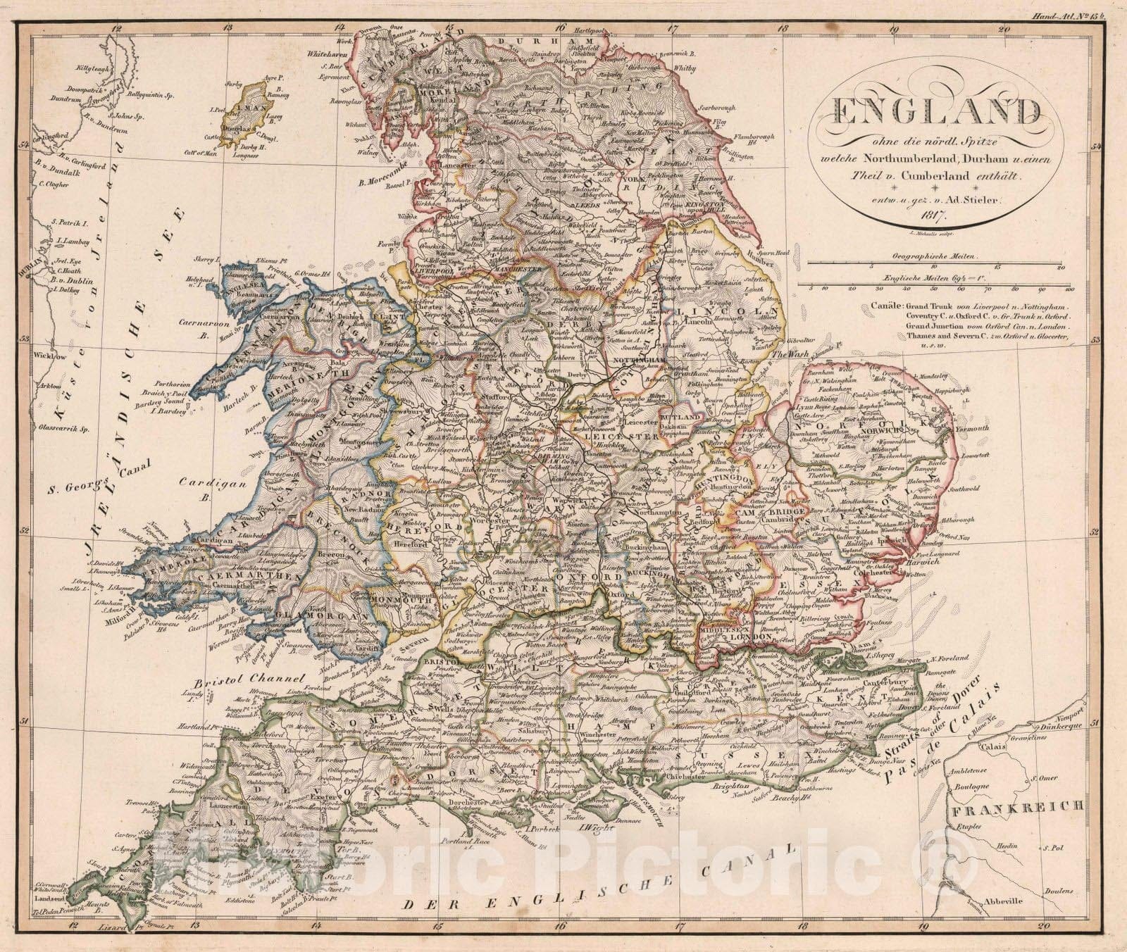 Historic Map : 1817 England v2 - Vintage Wall Art