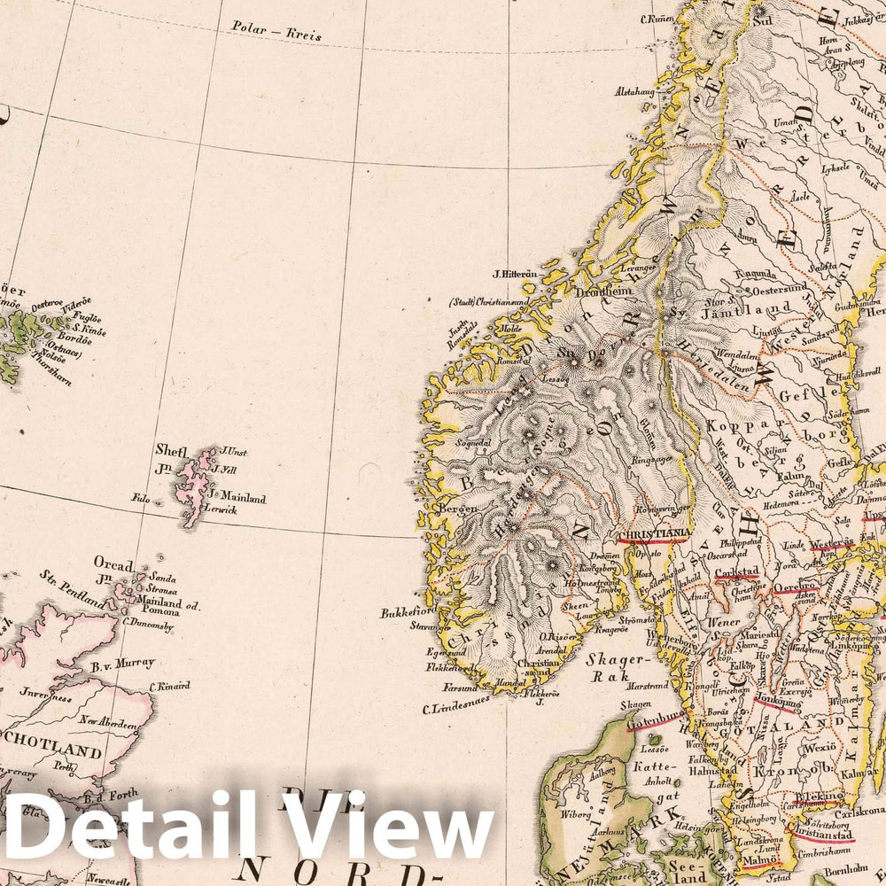 Historic Map : Denmark; Sweden; Norway; Iceland, Faroe Islands 1822 Daenemark, Jsland u. Faroer, Schweden und Norwegen , Vintage Wall Art