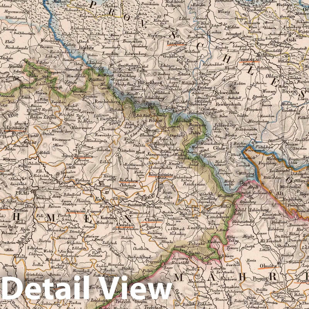 Historic Map : Germany; Czech Republic, 1822 Mittel-ostliches Deutschland oder Bohmen, Mahren und Schlesien &c. , Vintage Wall Art