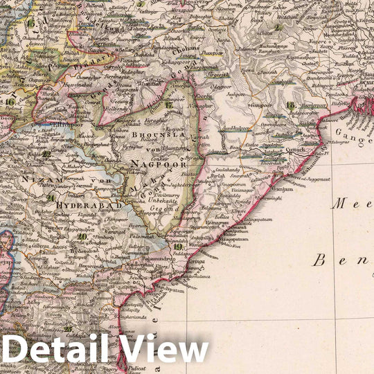 Historic Wall Map : India; Burma, 1828 Hindostan mit einem Theile des Birmanischen Reichs, 1828 , Vintage Wall Art