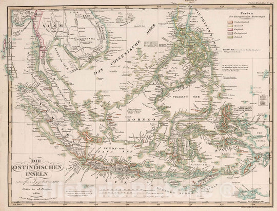 Historic Map : South East Asia, Indies 1830 Die Ostindischen Inseln, 1830 , Vintage Wall Art