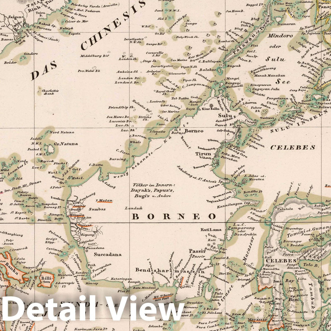 Historic Map : South East Asia, Indies 1830 Die Ostindischen Inseln, 1830 , Vintage Wall Art