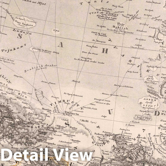 Historic Map : Arabia 1830 Mittel- und Nord-Africa und Arabien. Westliches Blatt. Gotha bei J. Perthes 1830 , Vintage Wall Art