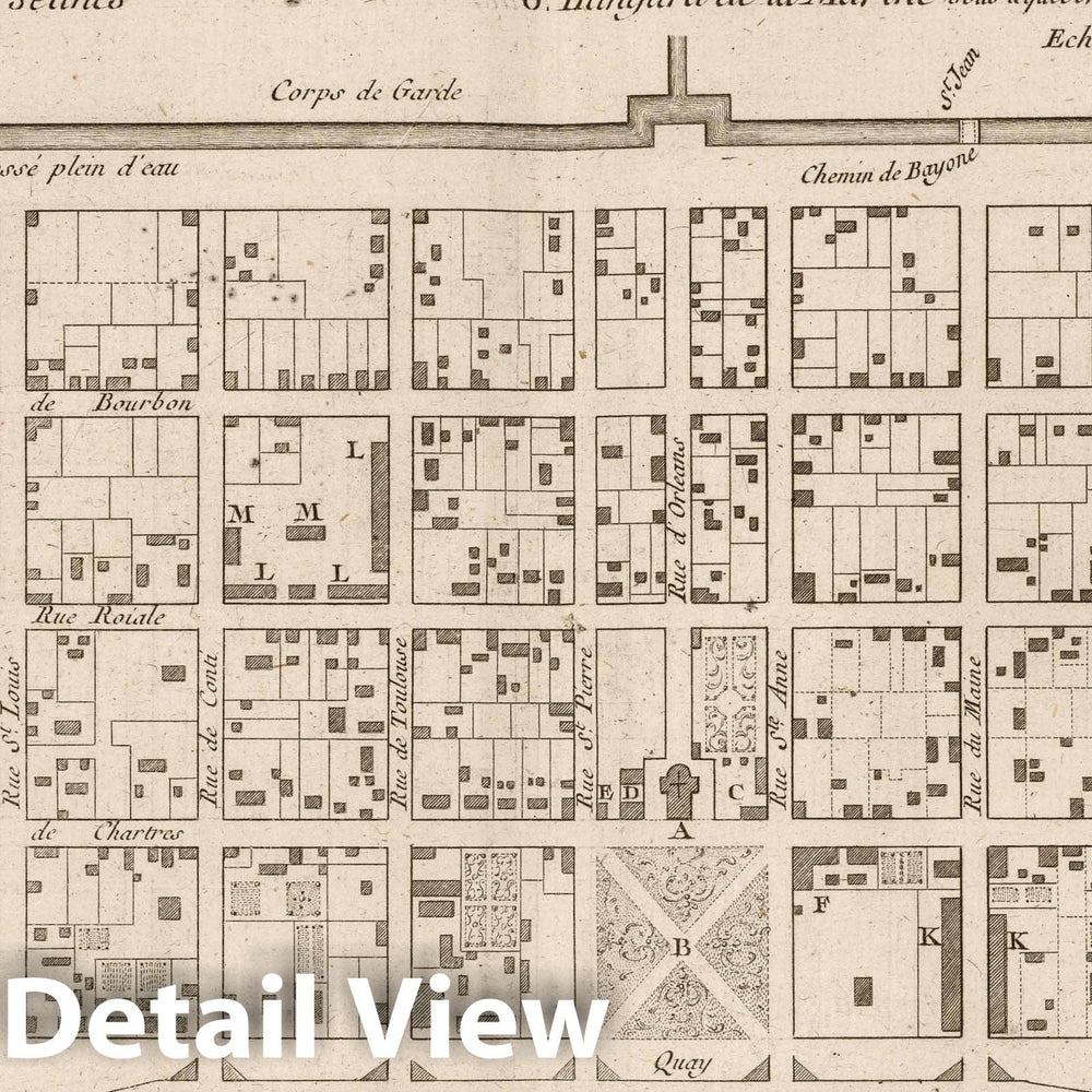 Historic Map : New Orleans (La.), 1764 Plan De La Nouvelle Orleans. , Vintage Wall Art