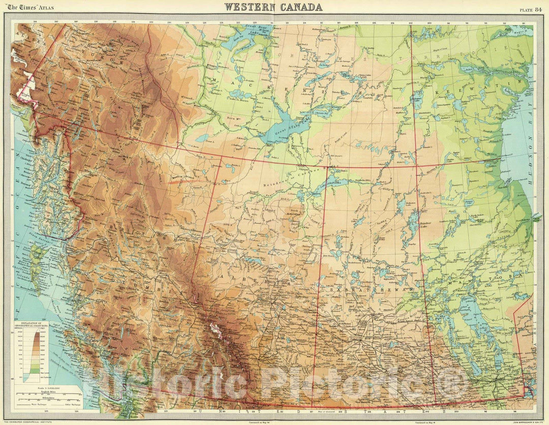 Historic Map : 1922 Western Canada. - Vintage Wall Art