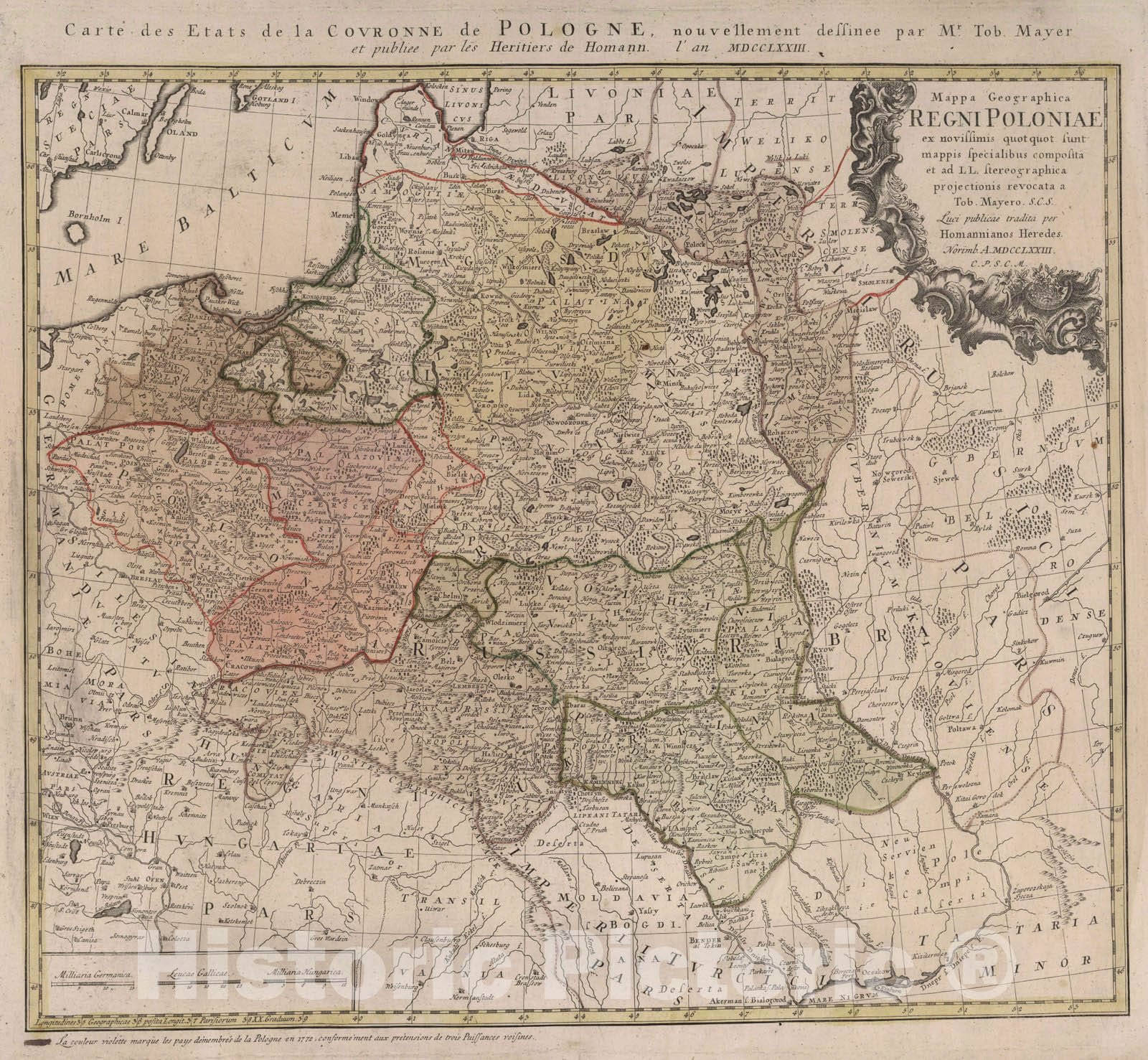 Historic Map : Poland, 1773 Mappa Geographica Regni Poloniae. , Vintage Wall Art