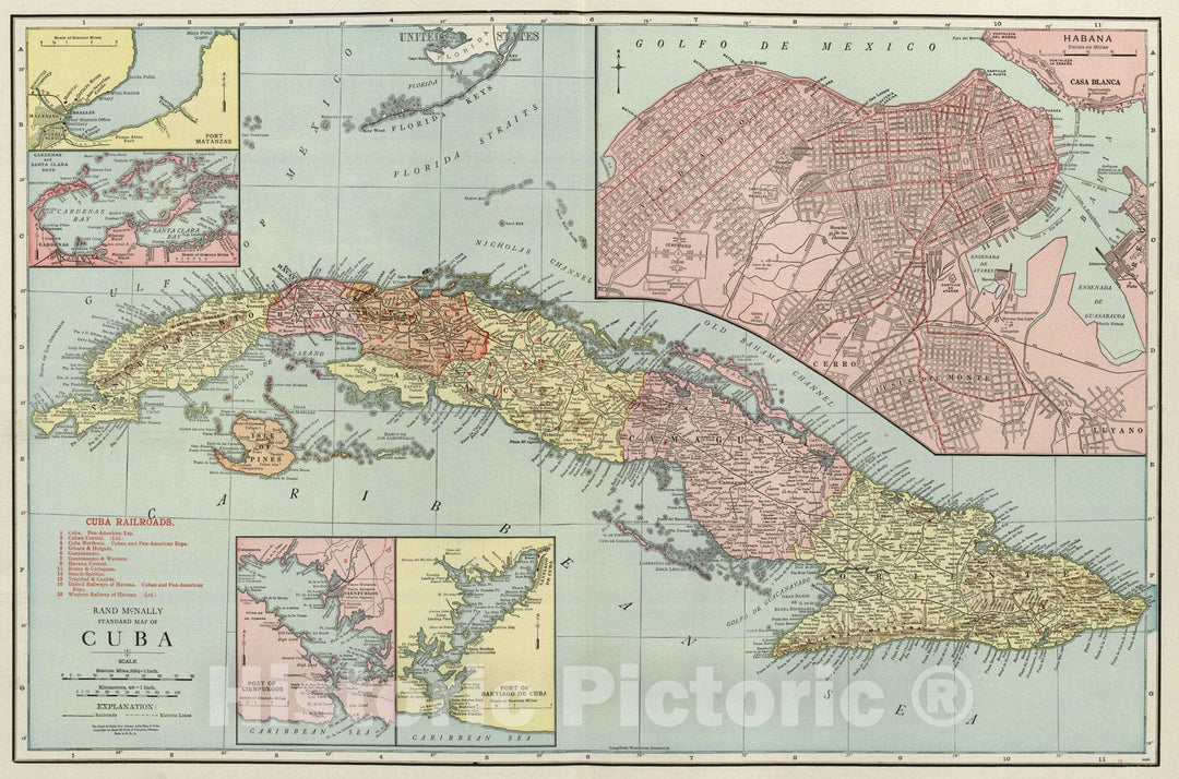 Historic Wall Map : National Atlas - 1924 Cuba. - Vintage Wall Art