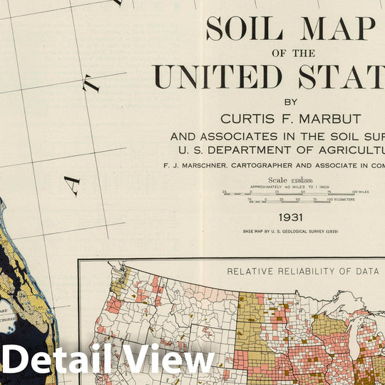 Historic Map : National Atlas - 1931 Soil Map of the United States, Section 9. Atlas of American Agriculture. - Vintage Wall Art