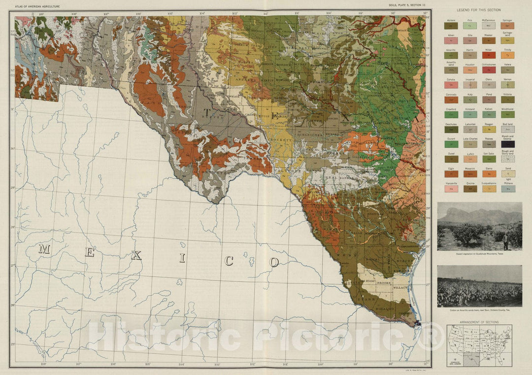 Historic Map : National Atlas - 1931 Soil Map of the United States, Section 11. Atlas of American Agriculture. - Vintage Wall Art