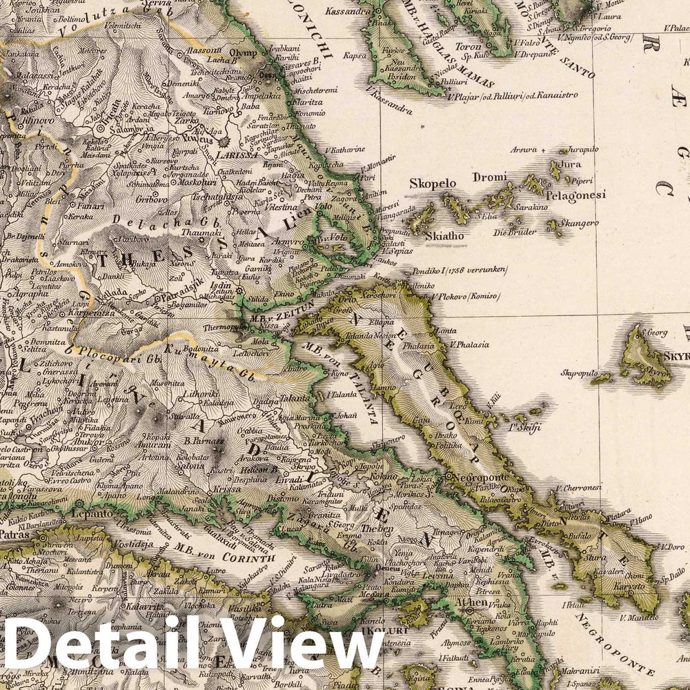 Historic Map : Greece, 1823 Griechenland , Vintage Wall Art