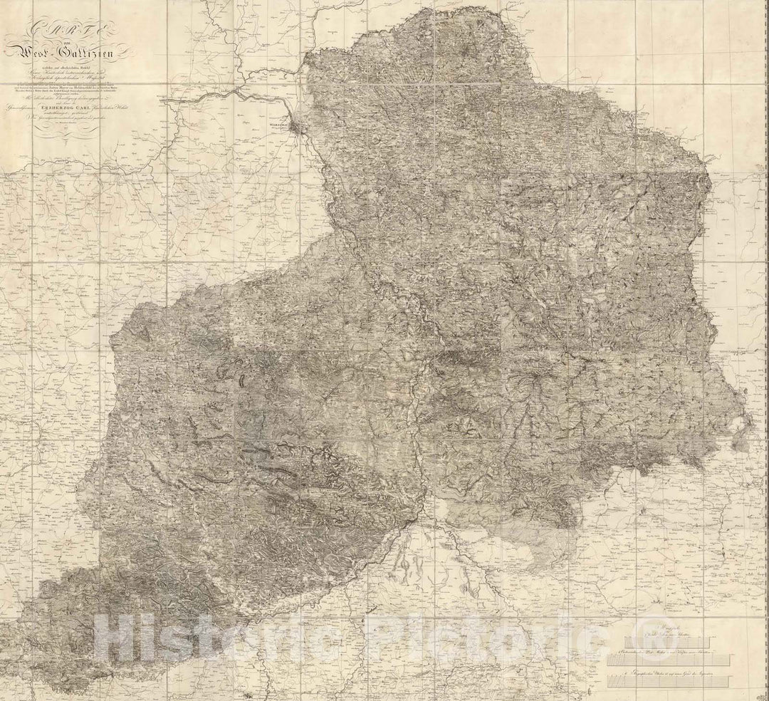 Historic Map : Poland, 1808 Composite: Carte von West-Gallizien 1808 , Vintage Wall Art