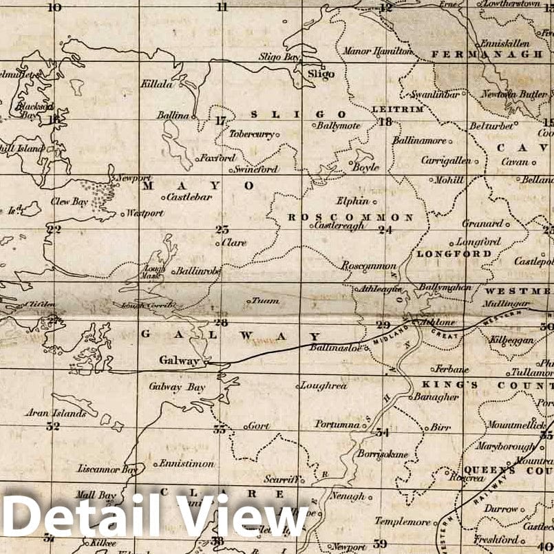 Historic Map : Survey Book - 1857 Index to the Ordnance Survey of Ireland - Vintage Wall Art