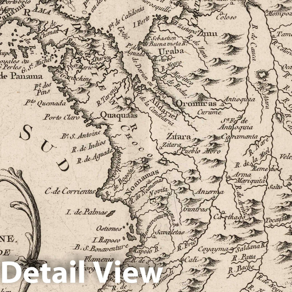 Historic Map : Panama; Colombia; Venezuela, , South America; Central America 1764 Carte Tierra Firme, Darien, Carthagfene et Nouvelle Grenade , Vintage Wall Art