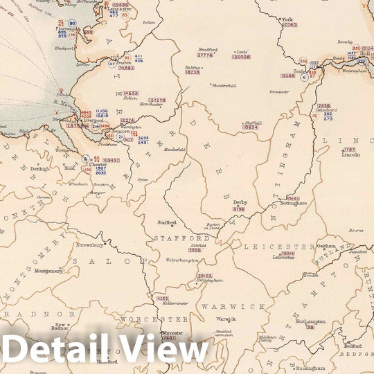 Historic Map : Statistical Atlas - 1881 England and Wales to Illustrate the Marine Commercial Position of the Country. - Vintage Wall Art