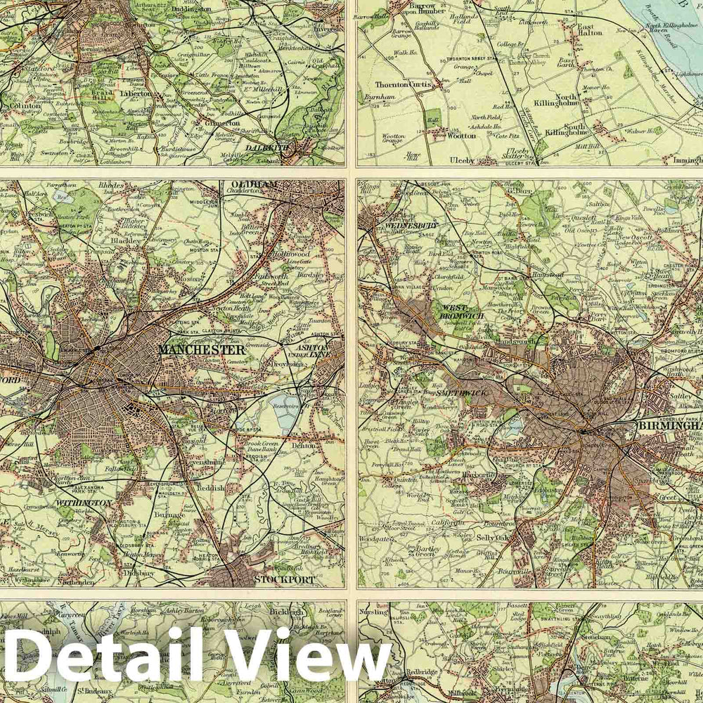 Historic Map : 1922 Towns of England & Scotland on a uniform scale. - Vintage Wall Art