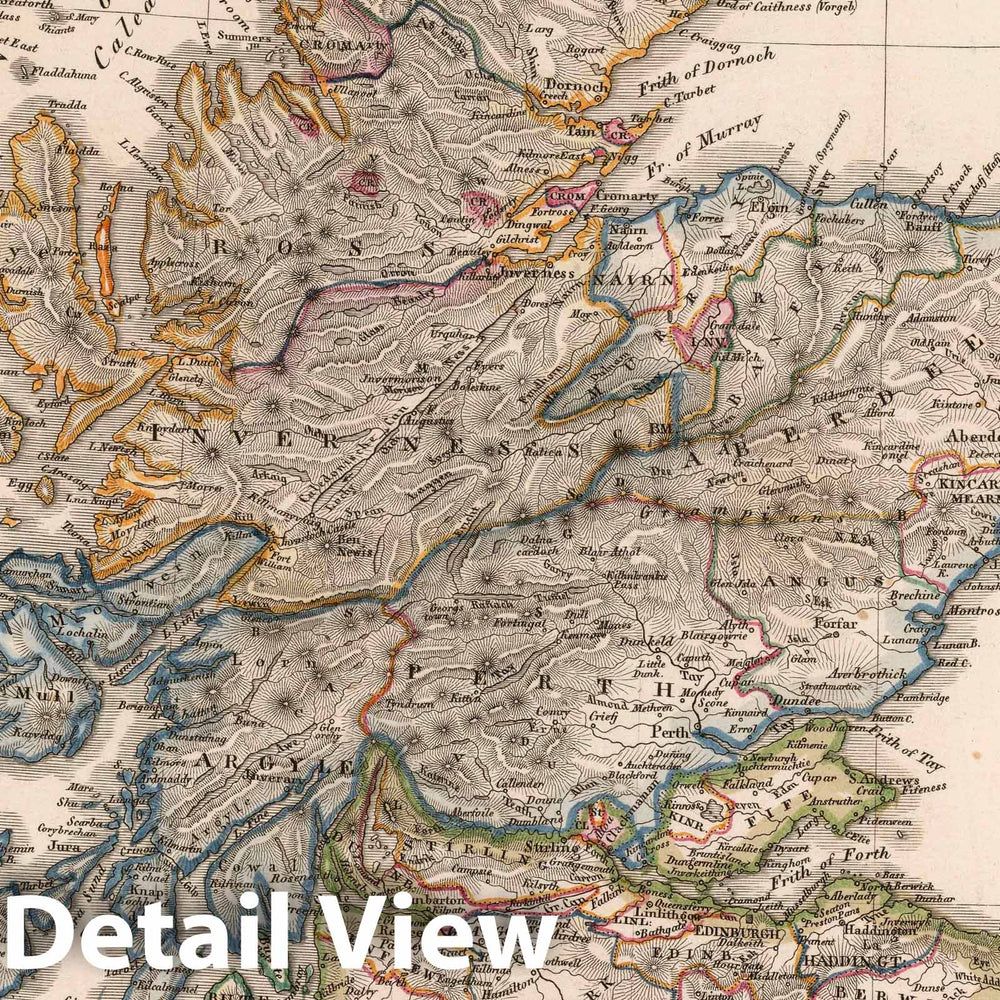 Historic Map : Scotland, 1824 Schotland , Vintage Wall Art