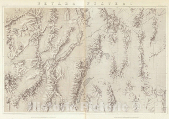 Historic Map : Geologic Atlas - 1876 Nevada Plateau. (Topographical) - Vintage Wall Art