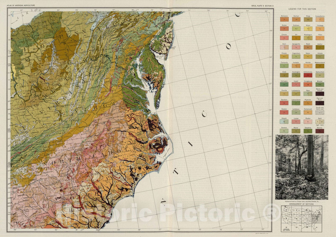 Historic Map : National Atlas - 1931 Soil Map of the United States, Section 8. Atlas of American Agriculture. - Vintage Wall Art