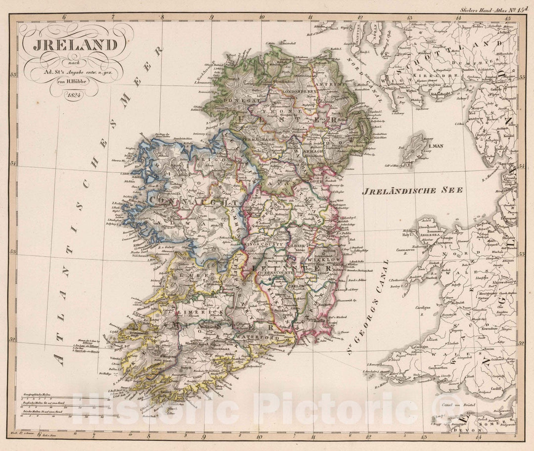 Historic Map : 1824 Ireland v1 - Vintage Wall Art