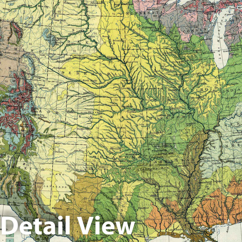 Historic Map : National Atlas - 1923 Natural Vegetation. Atlas of American Agriculture. - Vintage Wall Art