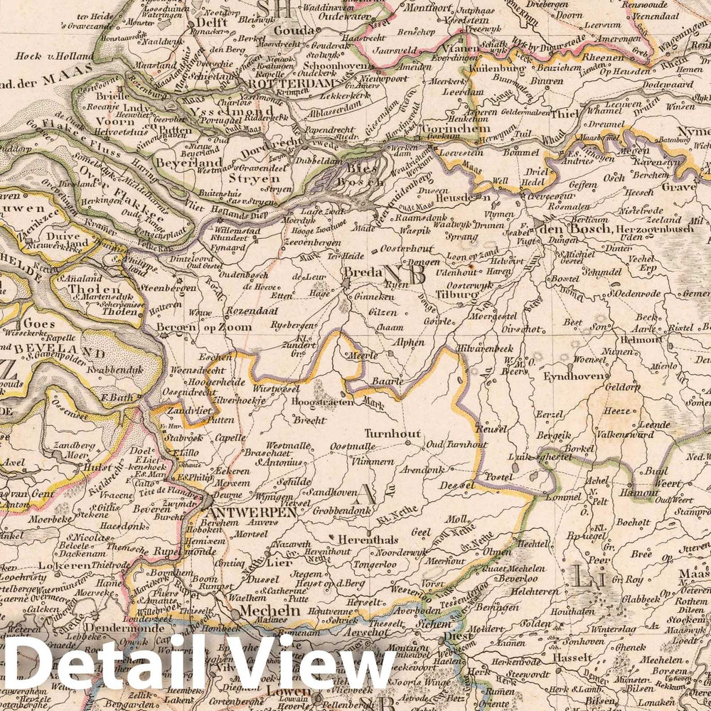 Historic Map : Germany, 1818 Rhein Maas und Schelde oder das K?nigreich der Niederlande von Dinant bis Alkmaar , Vintage Wall Art