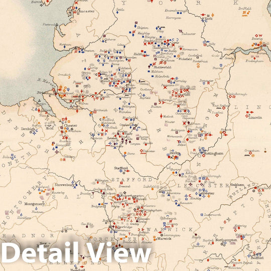 Historic Map : Statistical Atlas - 1881 England and Wales to Illustrate the Industrial Condition of the People. - Vintage Wall Art