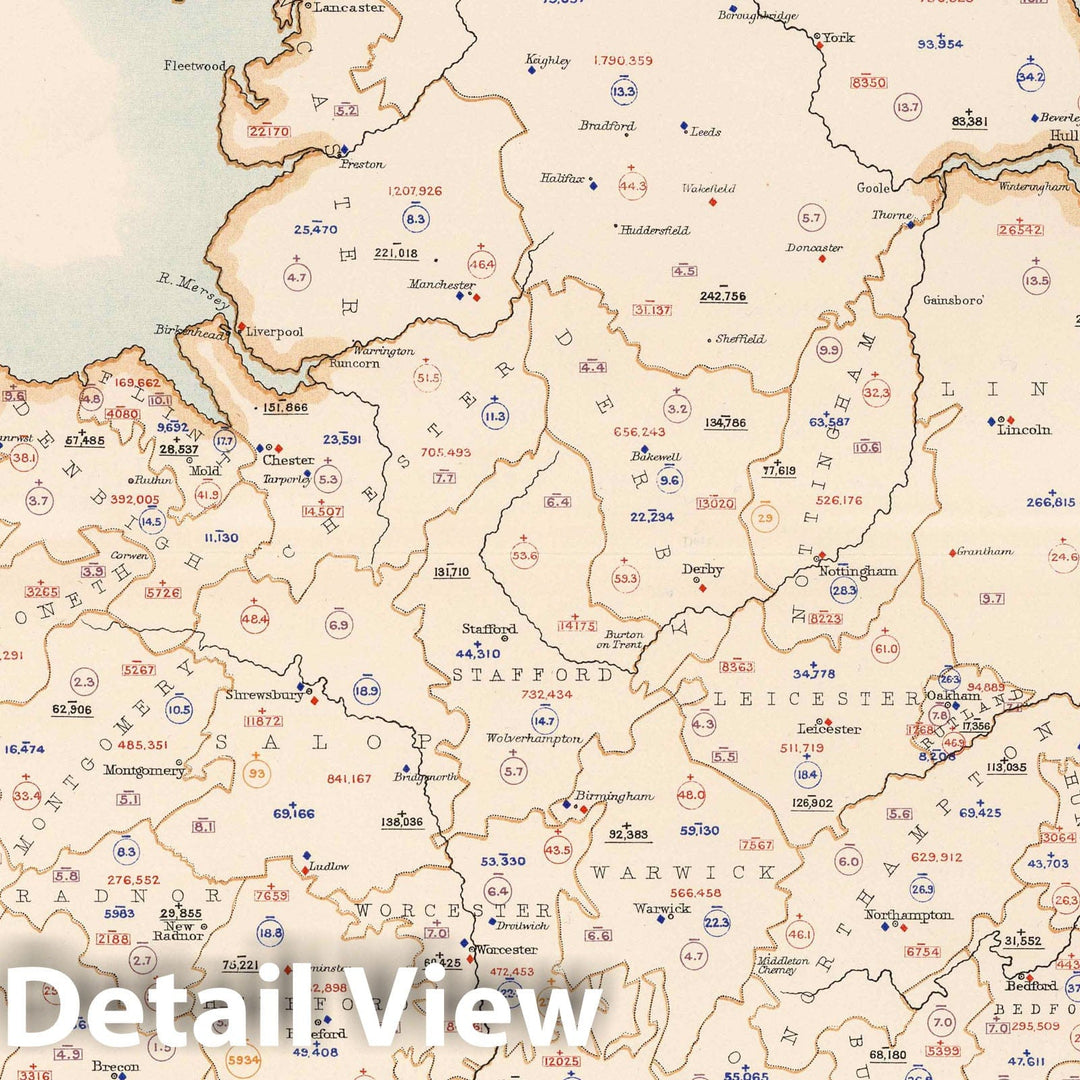 Historic Map : Statistical Atlas - 1881 England and Wales to Illustrate the Agricultural Condition of the Country. - Vintage Wall Art