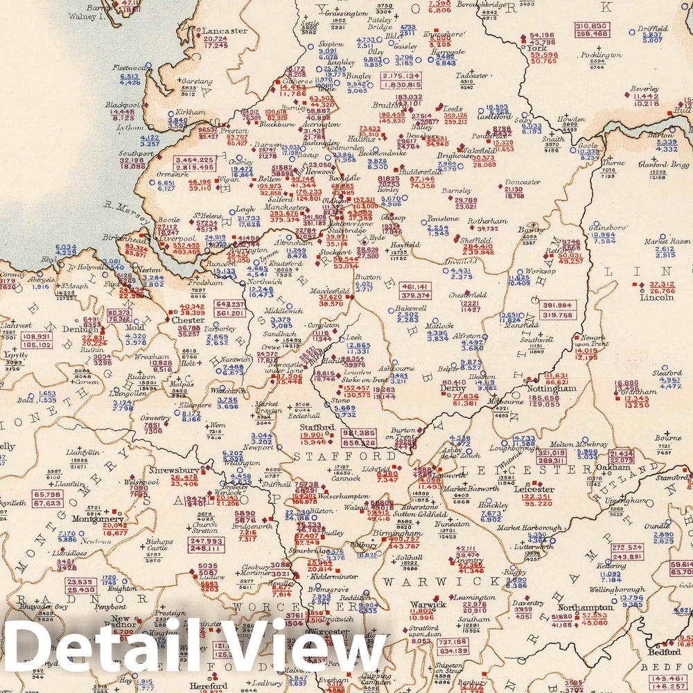 Historic Map : Statistical Atlas - 1881 England and Wales to Illustrate the Population of the Country. - Vintage Wall Art