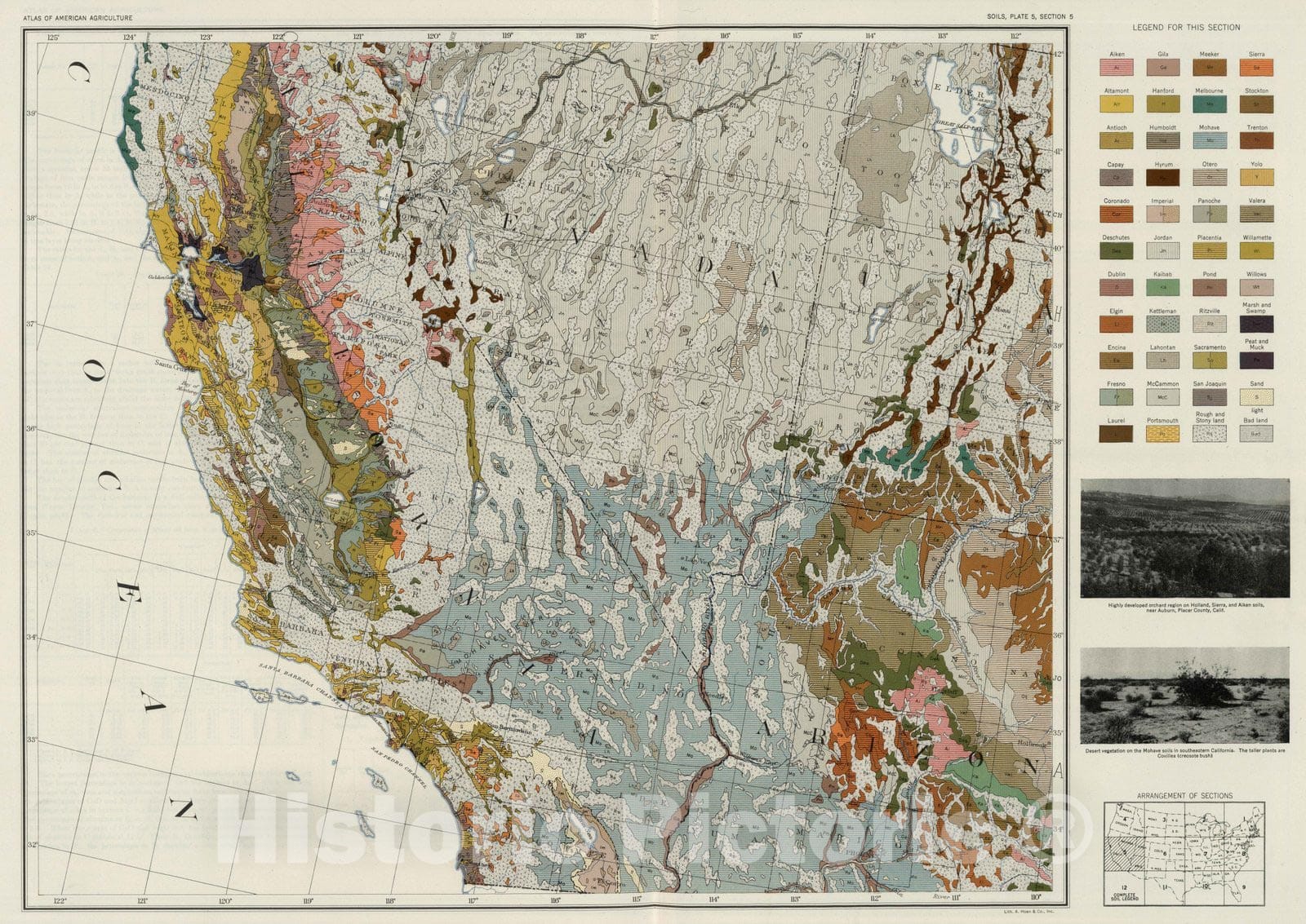 Historic Map : National Atlas - 1931 Soil Map of the United States, Section 5. Atlas of American Agriculture. - Vintage Wall Art