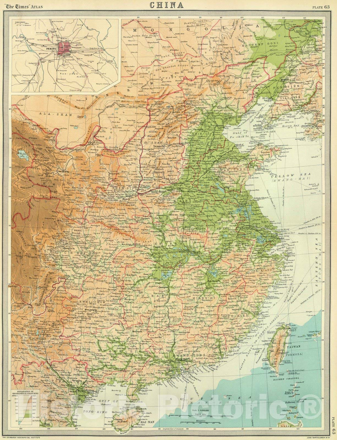 Historic Map : 1922 China. - Vintage Wall Art