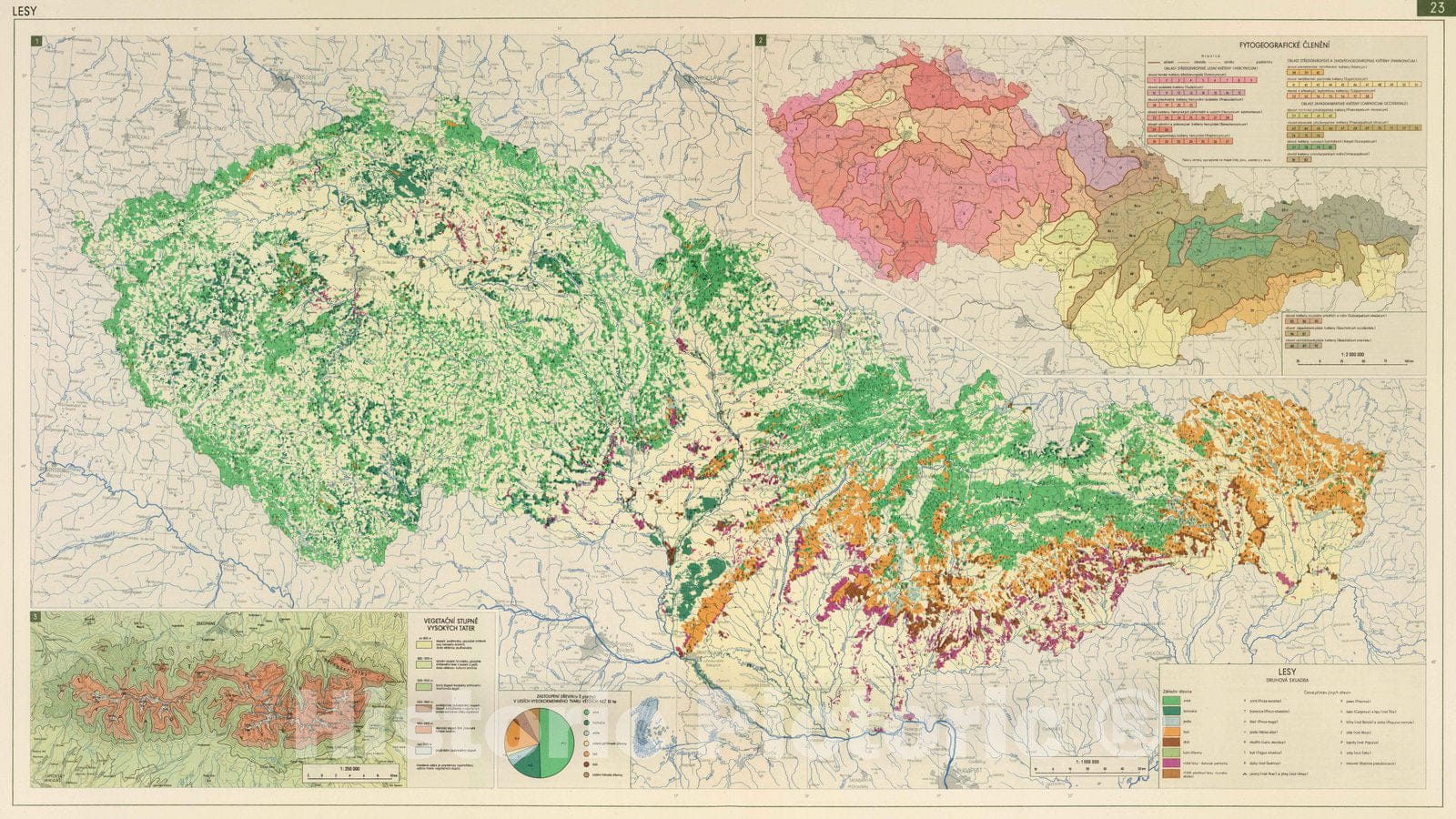 Historic Map : National Atlas - 1966 Forests. - Vintage Wall Art