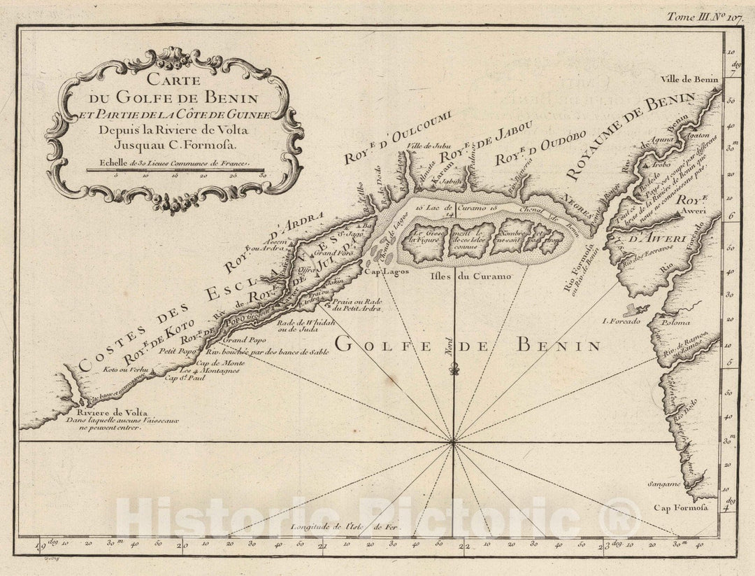 Historic Map : Guinea, Africa, West 1764 Carte Du Golfe De Benin Et Partie De La Cote De Guinee , Vintage Wall Art