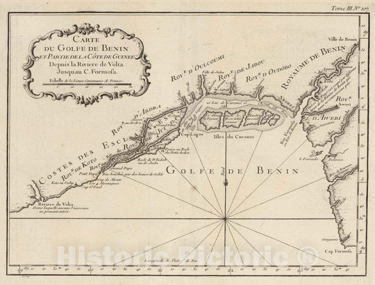 Historic Map : Guinea, Africa, West 1764 Carte Du Golfe De Benin Et Partie De La Cote De Guinee , Vintage Wall Art