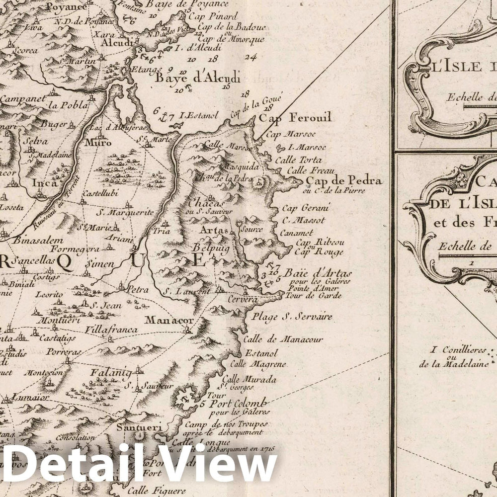 Historic Map : Spain, Mediterranean Region, Europe 1764 L'Isle de Maiorque ; L'Isle de Minorque ; Carte de l'Isle d'Yvice et des Fromentieres , Vintage Wall Art