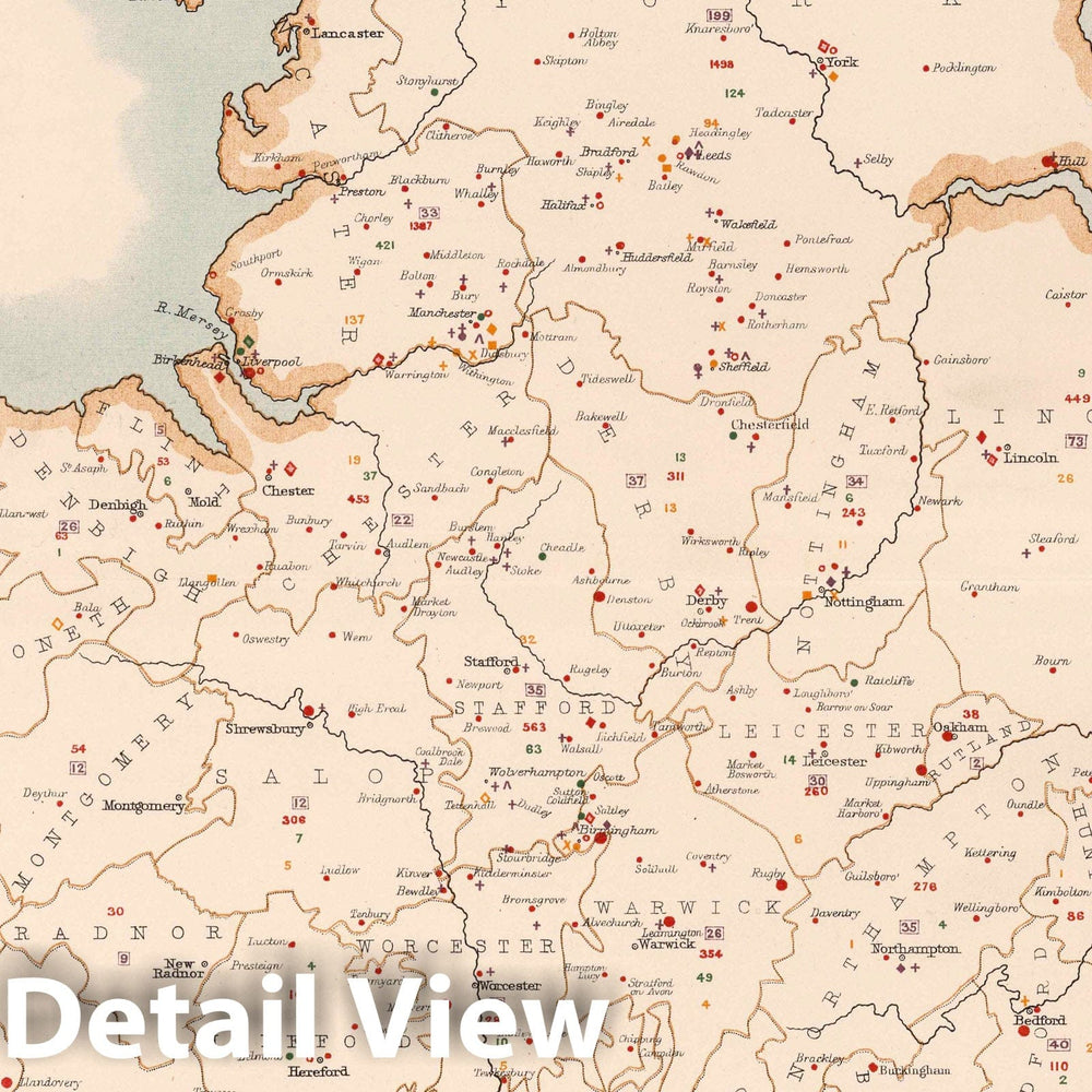 Historic Map : Statistical Atlas - 1881 England and Wales to Illustrate the Educational Condition. - Vintage Wall Art