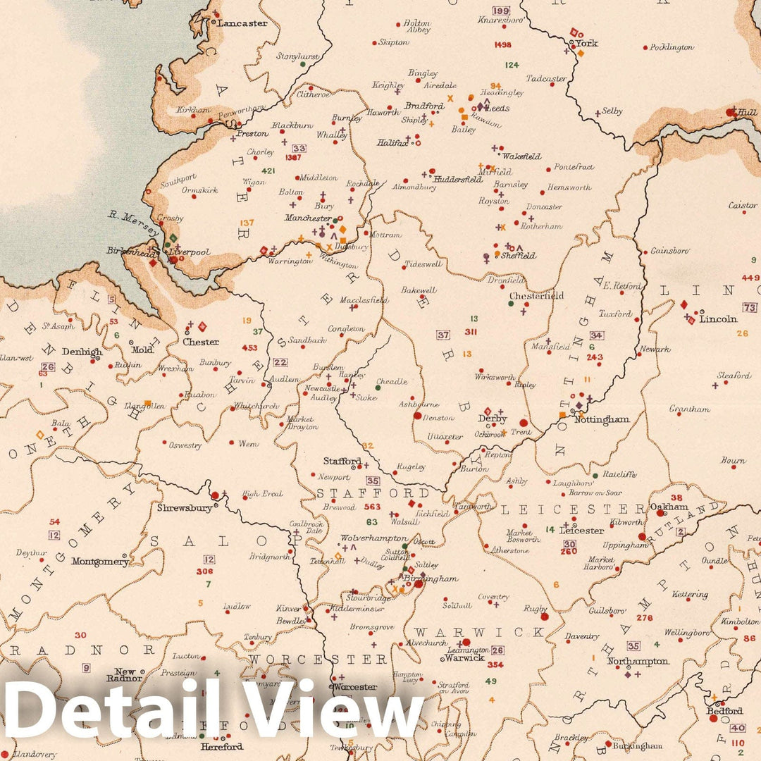 Historic Map : Statistical Atlas - 1881 England and Wales to Illustrate the Educational Condition. - Vintage Wall Art