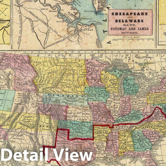 Historic Map : Broadside - 1861 H.H. Lloyd & Co's Campaign Military Charts Showing The Principal Strategic Places Of Interest. - Vintage Wall Art