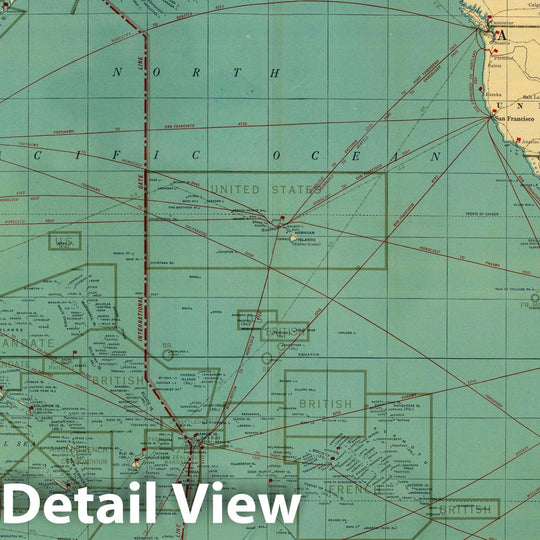 Historic Map : National Atlas - 1924 Pacific Ocean and Bordering Lands. - Vintage Wall Art