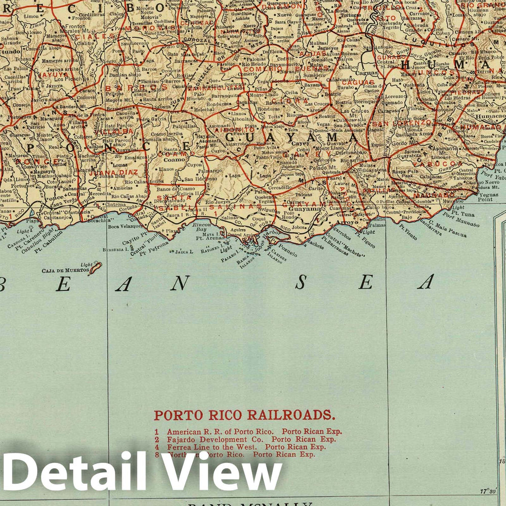 Historic Map : Puerto Rico, 1924 Porto Rico. , Vintage Wall Art