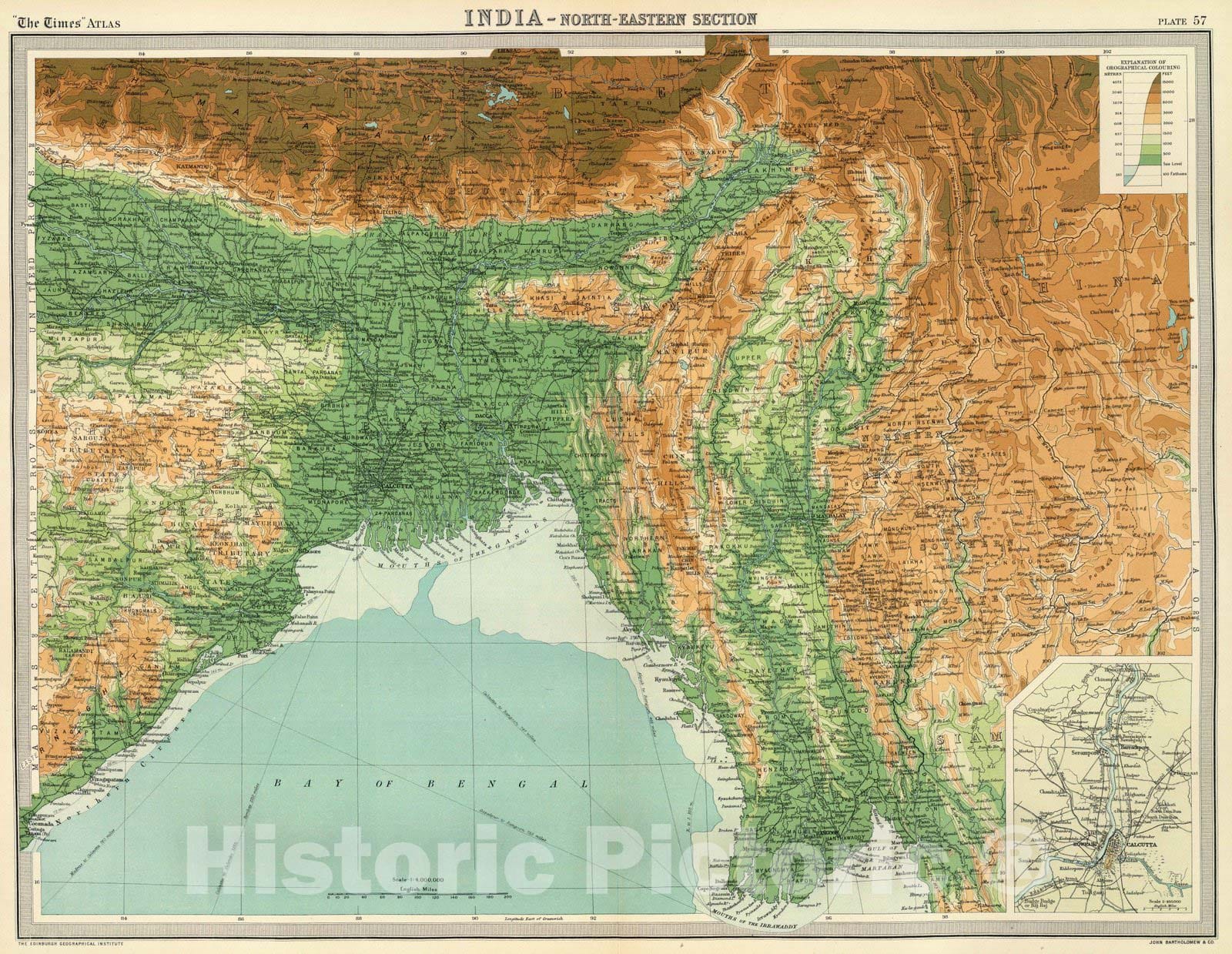 Historic Map : 1922 India - north-eastern section. - Vintage Wall Art