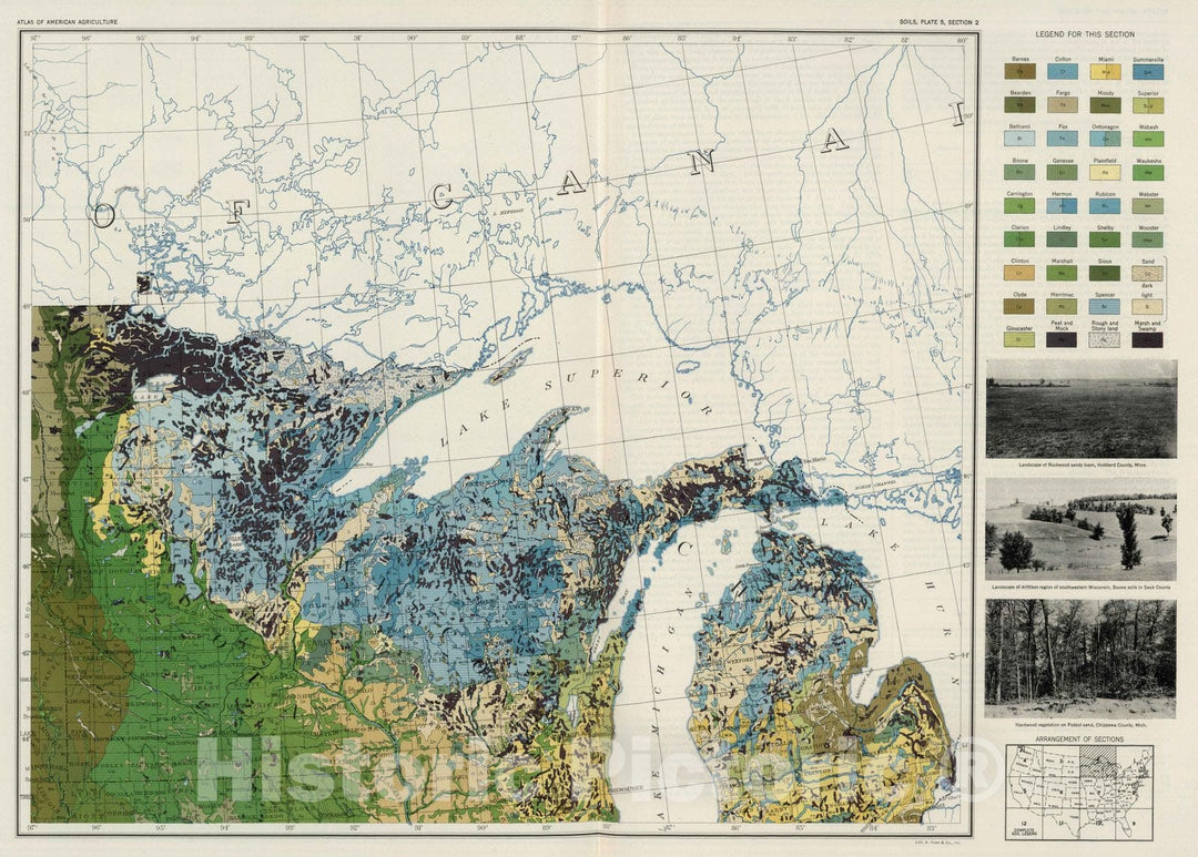 Historic Map : National Atlas - 1931 Soil Map of the United States, Section 2. Atlas of American Agriculture. - Vintage Wall Art