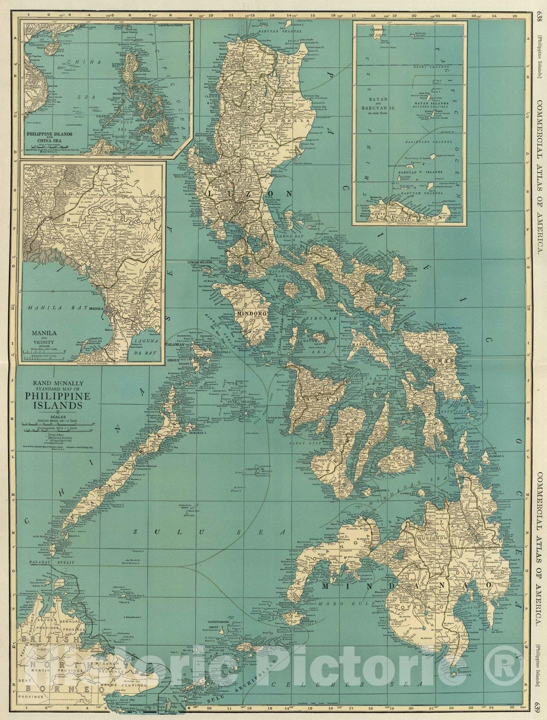 Historic Map : National Atlas - 1924 Philippine Islands. - Vintage Wall Art