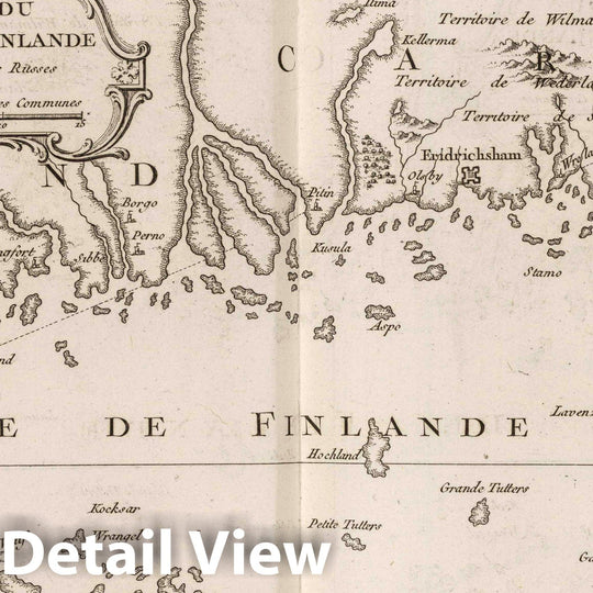 Historic Map : Finland, Gulf of Europe 1764 Carte Du Golphe De Finlande : Suivant les Cartes Russes , Vintage Wall Art