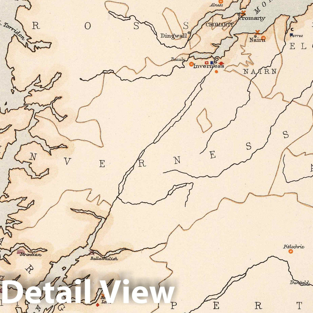 Historic Map : Statistical Atlas - 1881 Scotland to Illustrate the Industrial Condition of the People. - Vintage Wall Art